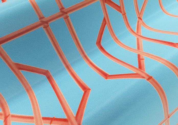 Bamboo Candy, Red Blue - Made To Measure Curtains - Image 4